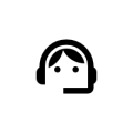 Icon of support desk user with headset